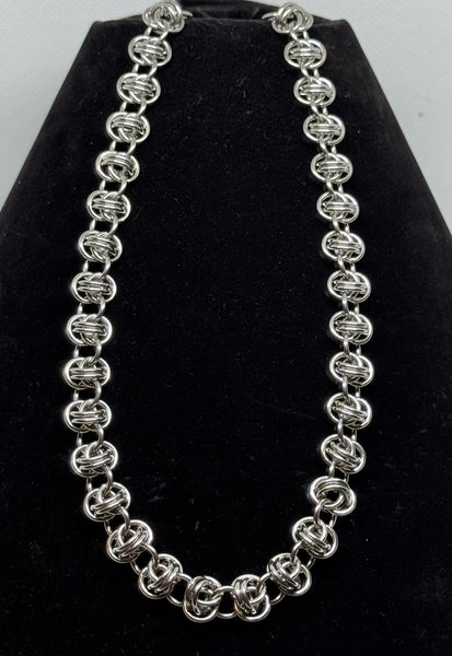 Stainless Steel Barrel Weave Necklace