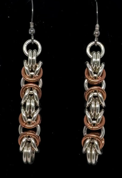 Sterling Silver and Copper Earrings