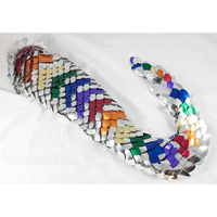 Amazing costume accessory for all you DRAGON lovers out there! Made with anodized scales and bright aluminum rings, these tails are lightweight &  so very sexy. Clip them to your belt, belt loop or waistband of your pants. 